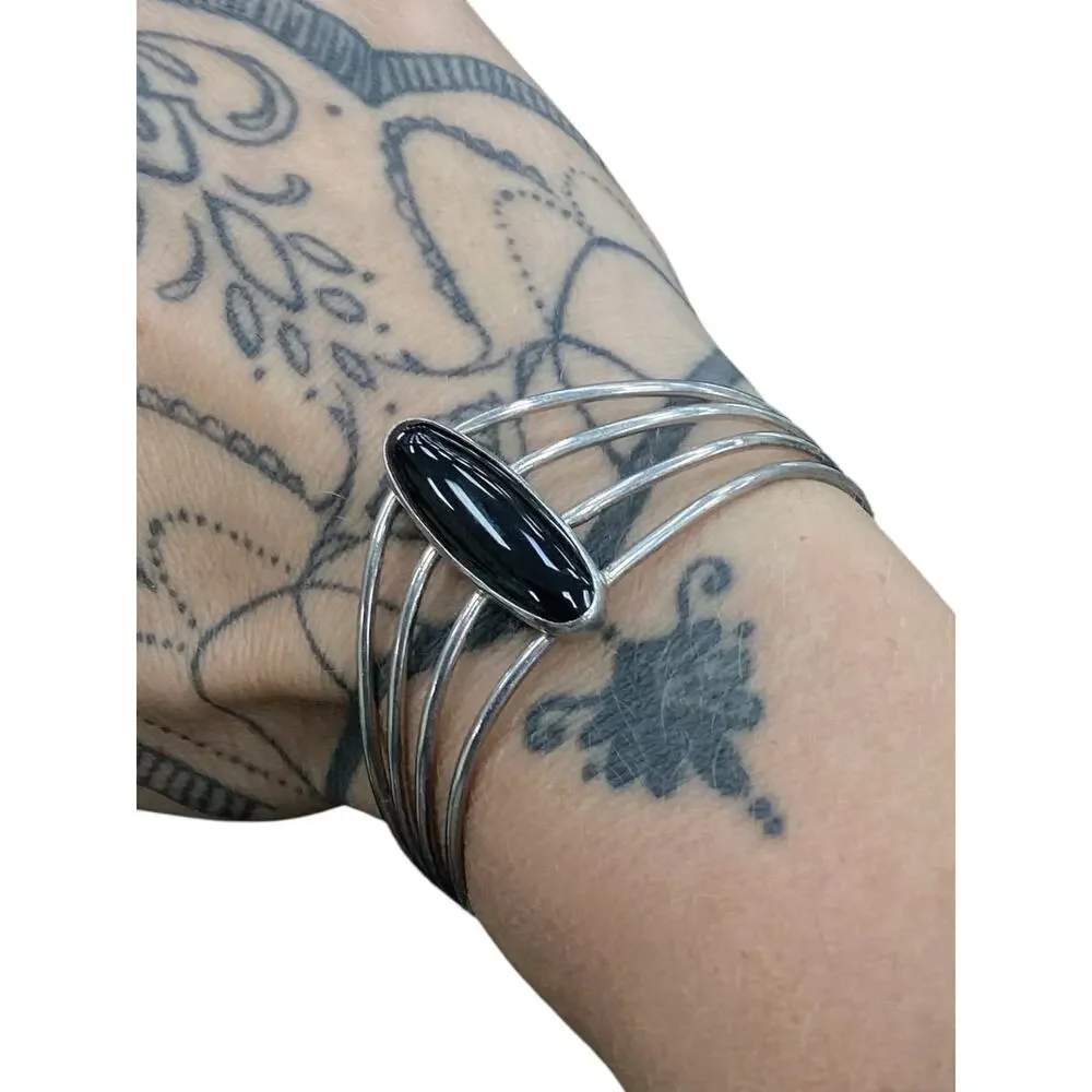 Onyx Sterling Silver Cuff Bracelet